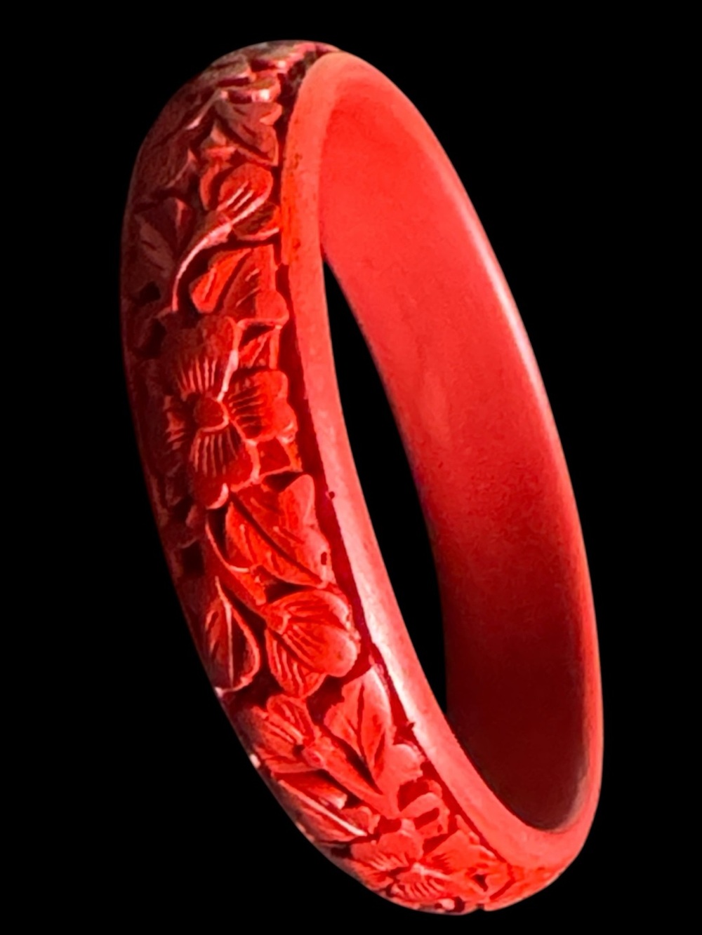 Vintage Cinnabar Bangle Bracelet